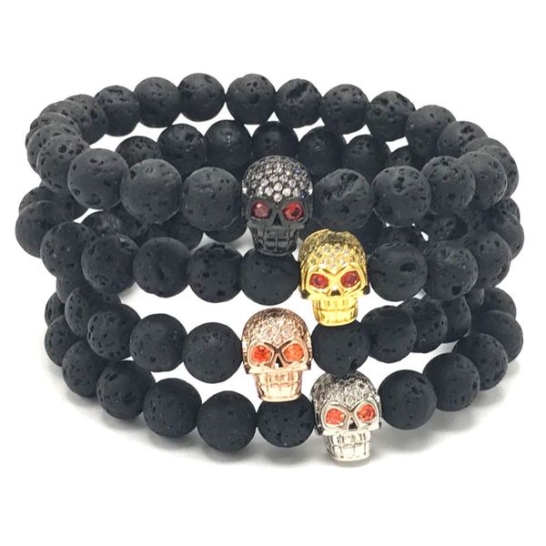 8mm Lava Stone Red Eyes Diamond Skull Bracelet Reiki Healing Balancing Round Beads Bracelet Unisex Gothic Bracelet B365S
8mm Lava Stone Red Eyes Diamond Skull Bracelet Reiki Healing Balancing Round Beads Bracelet Unisex Gothic Bracelet B365S