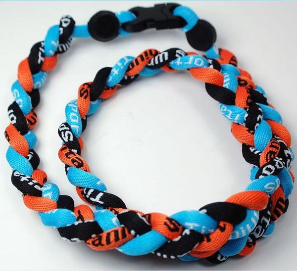 promotion - 350pcs/lot baseball sports titanium 3 rope braided black light blue orange sport ge necklace rt041, Golden;silver 
promotion - 350pcs/lot baseball sports titanium 3 rope braided black light blue orange sport ge necklace rt041, Golden;silver