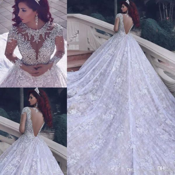 2020 latest o-neck long sleeve lace wedding dresses with beaded crystals vestidos de noiva long train wedding gowns robe de mariage, White
2020 latest o-neck long sleeve lace wedding dresses with beaded crystals vestidos de noiva long train wedding gowns robe de mariage, White