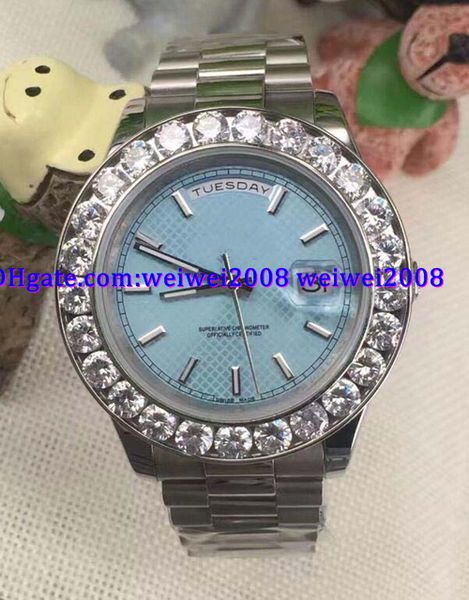 luxury watch box mens perpetual date stainless steel diamond light blue dial watch, Slivery;brown
luxury watch box mens perpetual date stainless steel diamond light blue dial watch, Slivery;brown