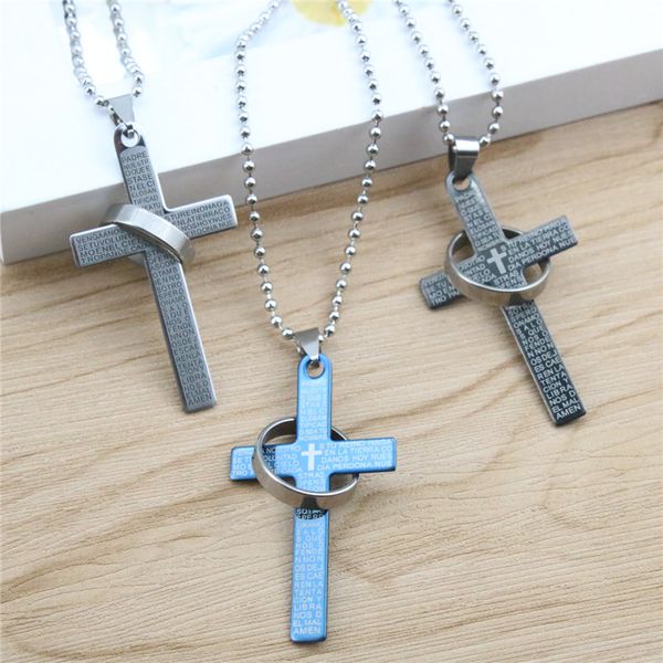 fashion men necklace cross letters stainless steel pendant black silver blue three colors short necklaces for boyfriend
fashion men necklace cross letters stainless steel pendant black silver blue three colors short necklaces for boyfriend
