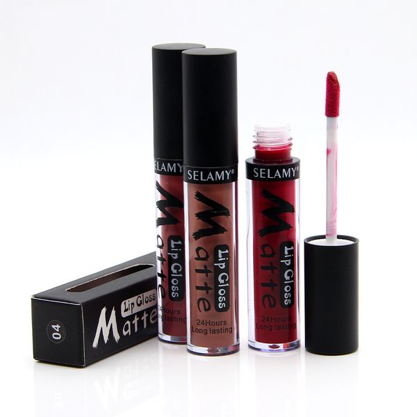 selamy 24 different colors moisturizer waterproof matte 24-hours long lasting lip gloss with retail packing 120 pcs/lot dhl free 
selamy 24 different colors moisturizer waterproof matte 24-hours long lasting lip gloss with retail packing 120 pcs/lot dhl free