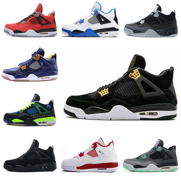 2018 High Quality sheos 4 Basketball shoes men Fire Red White Cement CAVS Military Blue Cement Grey Black Sneakers Athletics Boots