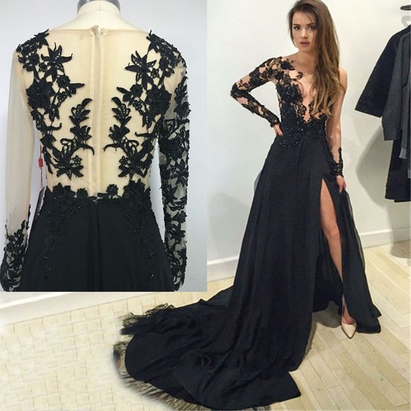 custom made black prom dresses scoop long sleeve lace beaded prom dress long evening dress vestido de festa longo
custom made black prom dresses scoop long sleeve lace beaded prom dress long evening dress vestido de festa longo