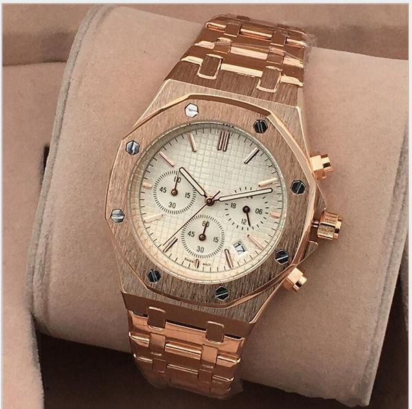

all subdials work leisure mens watches stainless steel quartz wristwatches satch watch watch brand relogies for men relojes gift, Slivery;brown