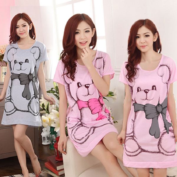 wholesale- plus the size of women's 2016 new cotton long t-shirt dress cartoon print summer casual loose gown bear dress p7, White;black
wholesale- plus the size of women's 2016 new cotton long t-shirt dress cartoon print summer casual loose gown bear dress p7, White;black