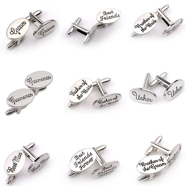 men french shirt cuff links father of he bride / man/ father of the groom / friend letters silver plated wedding gift cufflinks
men french shirt cuff links father of he bride / man/ father of the groom / friend letters silver plated wedding gift cufflinks
