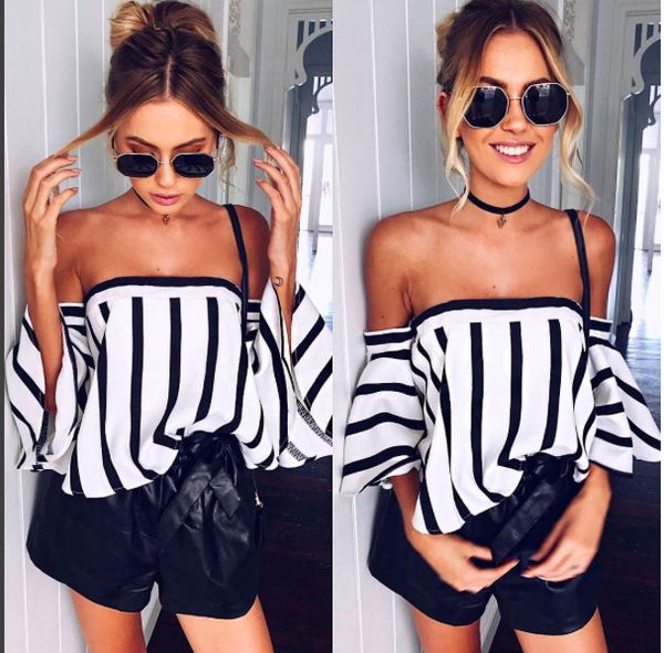 Summer Casual Sexy Ladies Loose Off Shoulder SlashNeck Strapless Bandeau Tops Womens Vertical Stripe Print Blouse T-Shirt Shirt New
Summer Casual Sexy Ladies Loose Off Shoulder SlashNeck Strapless Bandeau Tops Womens Vertical Stripe Print Blouse T-Shirt Shirt New