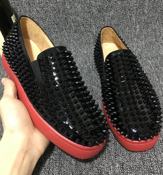 мужчины и женщины дизайнер sneakersfamous марка красное дно дизайнер мужская роскошная обувь из натуральной кожи, белый шипами toe квартиры, Black
мужчины и женщины дизайнер sneakersfamous марка красное дно дизайнер мужская роскошная обувь из натуральной кожи, белый шипами toe квартиры, Black