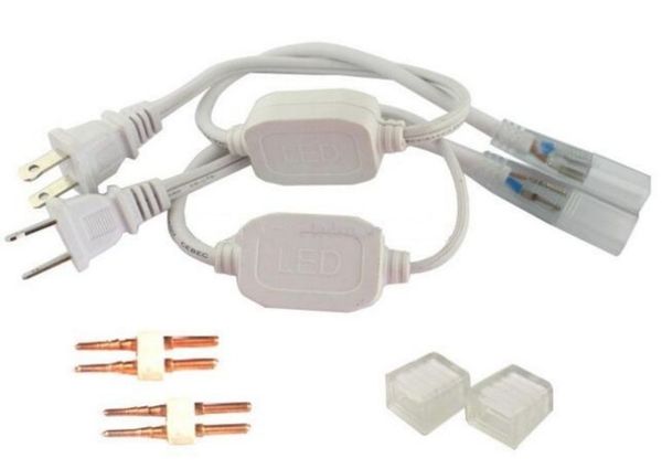 

110v 120v 220v 230v 240v eu usa power cords plug for 3528 5050 led strip lights with 2 pin needles and end caps myy