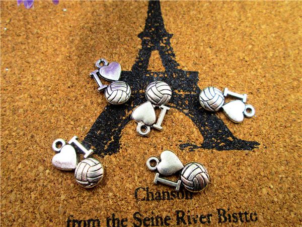 90pcs- i love volleyball charms, antique tibetan silver tone i heart volleyball charm pendants, jewelry making 16x9mm, Bronze;silver
90pcs- i love volleyball charms, antique tibetan silver tone i heart volleyball charm pendants, jewelry making 16x9mm, Bronze;silver