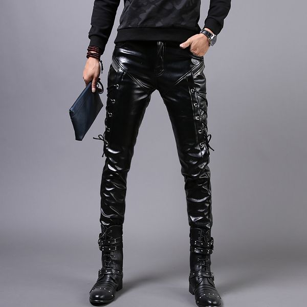 male leather pants men's winter black with velvet leather trousers prom rock costumes fashion tide slim pants show stage for singer dan
male leather pants men's winter black with velvet leather trousers prom rock costumes fashion tide slim pants show stage for singer dan