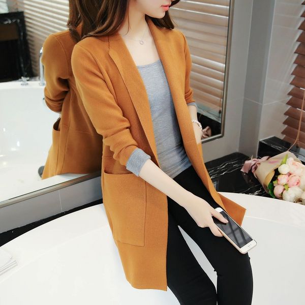wholesale- women cardigan 2017 autumn winter pockets lapel turn-down collar knit outwear coat female patchwork cuff knitted long cardigan, White;black
wholesale- women cardigan 2017 autumn winter pockets lapel turn-down collar knit outwear coat female patchwork cuff knitted long cardigan, White;black