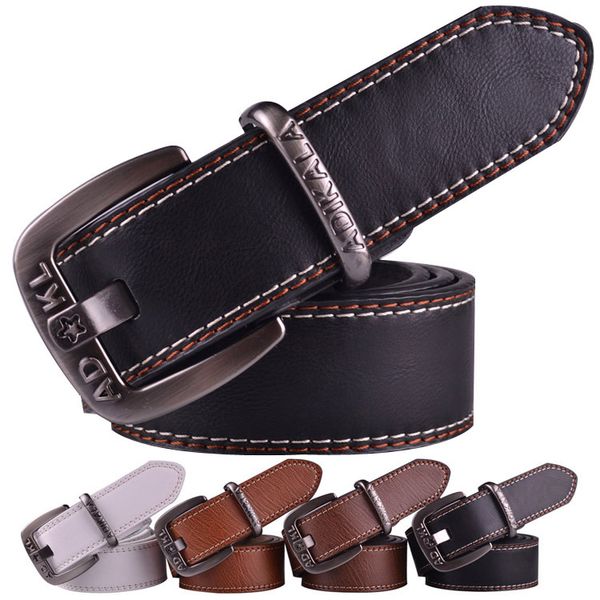 wholesale- fashion leather men belt for men women brand vintage metal pin buckle female male strap mens belts luxury designer cinto, Black;brown
wholesale- fashion leather men belt for men women brand vintage metal pin buckle female male strap mens belts luxury designer cinto, Black;brown