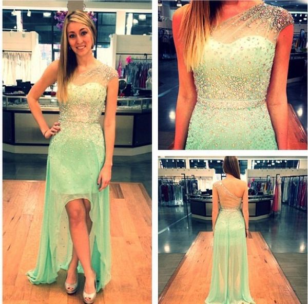 charming beaded prom party dress green chiffon party gowns long formal dress one shoudler prom gown, Black
charming beaded prom party dress green chiffon party gowns long formal dress one shoudler prom gown, Black