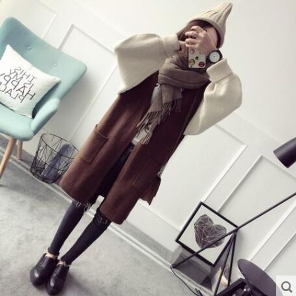 long spring sweater in the new 2017 womenswear spring loose knit cardigan han edition student joker, Tan;black
long spring sweater in the new 2017 womenswear spring loose knit cardigan han edition student joker, Tan;black