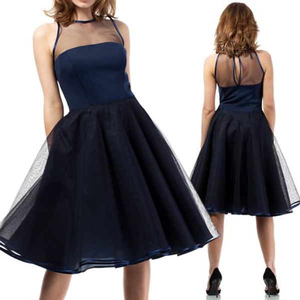 dark navy short prom dresses jewel sleeveless hollow organza ruffle knee length cocktail party dress 2020 new arrival evening gowns, Black
dark navy short prom dresses jewel sleeveless hollow organza ruffle knee length cocktail party dress 2020 new arrival evening gowns, Black