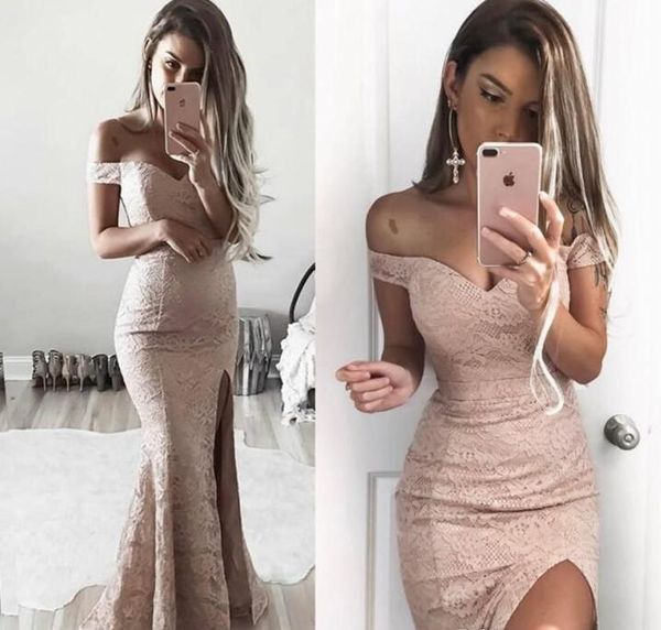 2017 new designed lace prom dresses mermaid off shoulders split evening gowns long party holiday celebrity dresses robe de soriee, Black
2017 new designed lace prom dresses mermaid off shoulders split evening gowns long party holiday celebrity dresses robe de soriee, Black