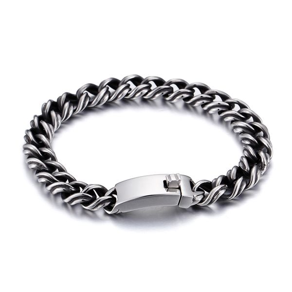 punk design cool vintage black 316l stainless steel curb link chain bracelet gifts for men jewelry 8.66''
punk design cool vintage black 316l stainless steel curb link chain bracelet gifts for men jewelry 8.66''