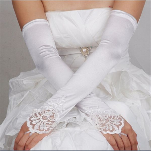 2017 new bridal gloves fingerless long with lace appliqued wedding dress elegant stock wedding accessories, White
2017 new bridal gloves fingerless long with lace appliqued wedding dress elegant stock wedding accessories, White