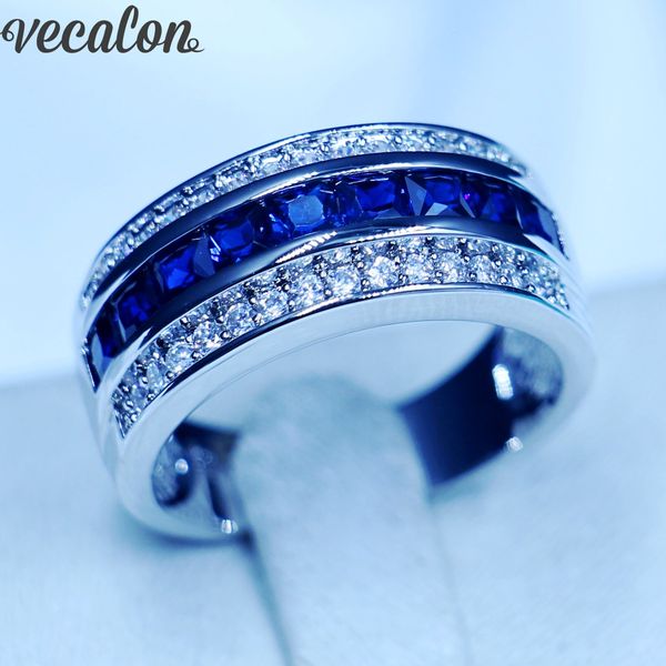 vecalon princess cut sapphire cz wedding band ring for men 10kt white gold filled male engagement band ring, Slivery;golden
vecalon princess cut sapphire cz wedding band ring for men 10kt white gold filled male engagement band ring, Slivery;golden