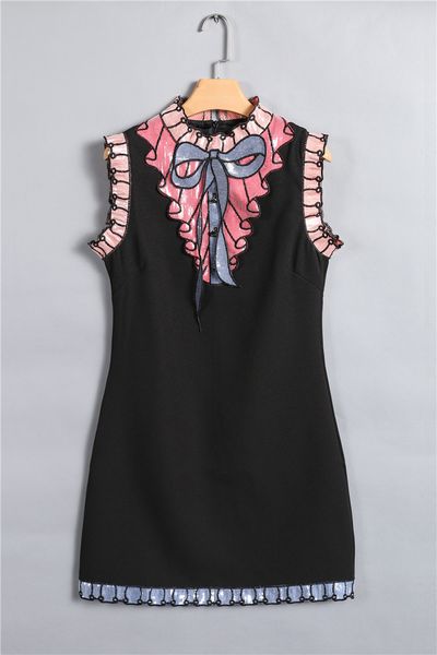 2017 brand same style dress women celebrity style panelled summer mini dresses crew neck a line above knee sleeveless sequins g66, Black
2017 brand same style dress women celebrity style panelled summer mini dresses crew neck a line above knee sleeveless sequins g66, Black