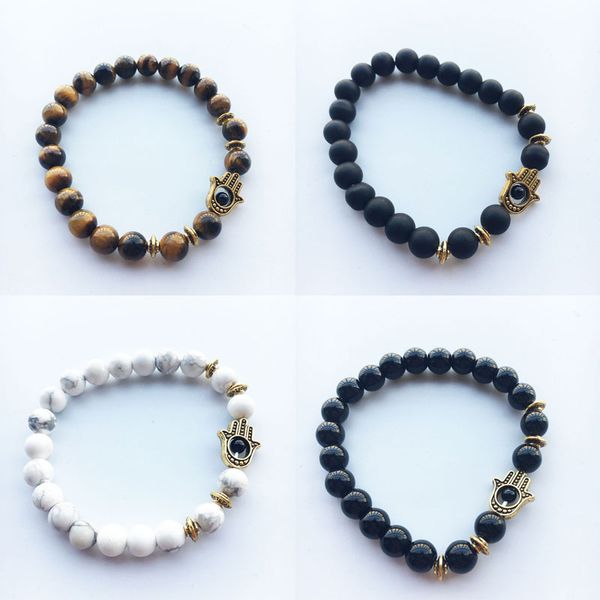 wholesale new fashion hamsa hand of fatima natural stone beads diy bracelet charm beaded stretchable bracelets evil eye jewelry, Black
wholesale new fashion hamsa hand of fatima natural stone beads diy bracelet charm beaded stretchable bracelets evil eye jewelry, Black