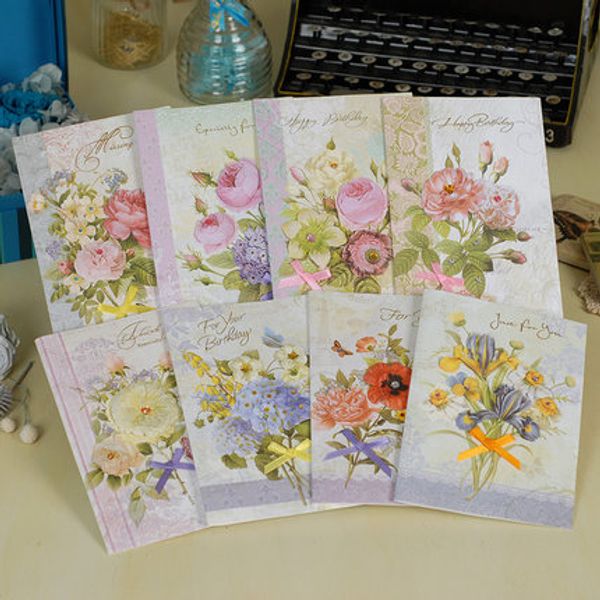 wholesale- 8pcs/lot european american style 3d applique silk ribbon birthday day thank you greeting cards folding type universal card wz
wholesale- 8pcs/lot european american style 3d applique silk ribbon birthday day thank you greeting cards folding type universal card wz