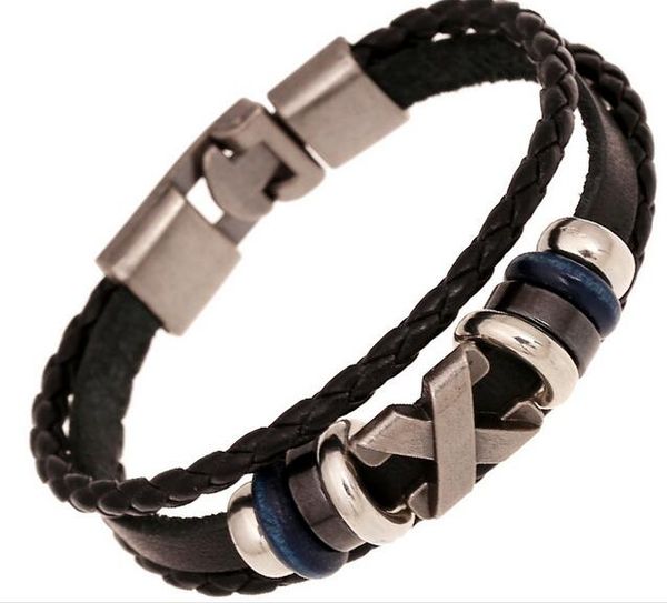 punk bracelet jewelry factory direct cowhide bracelet retro leather necklace, Golden;silver
punk bracelet jewelry factory direct cowhide bracelet retro leather necklace, Golden;silver