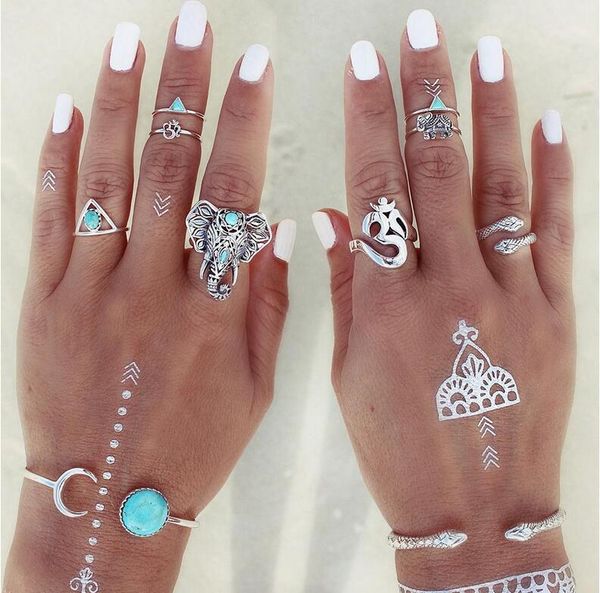 8 pcs/set vintage ring set punk bohemian midi rings for women tibetan silver turquoise elephant snake knuckle rings hz
8 pcs/set vintage ring set punk bohemian midi rings for women tibetan silver turquoise elephant snake knuckle rings hz