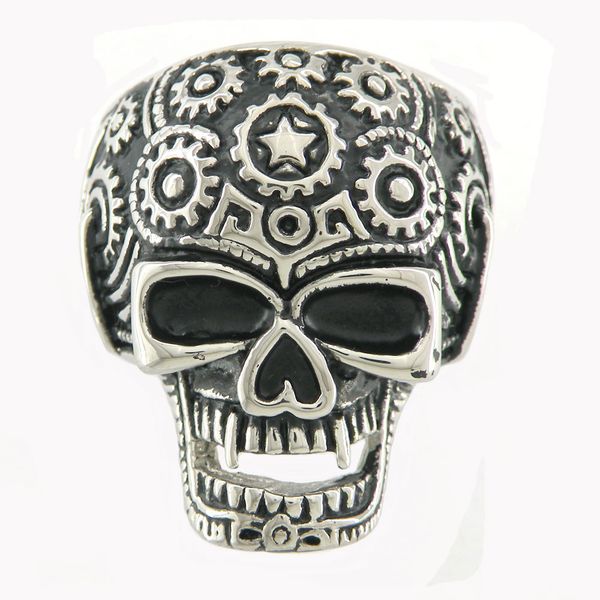 fanssteel stainless steel punk vintage mens jewelry ghost skull wih sunshine gear on head signet ring medallion ring biker ring 09w72, Silver
fanssteel stainless steel punk vintage mens jewelry ghost skull wih sunshine gear on head signet ring medallion ring biker ring 09w72, Silver
