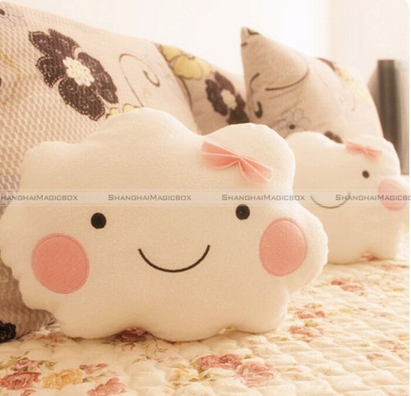 wholesale- shanghaimagicbox cute smile clouds plush pillow cushion shy girl pink bow sweet couch pillow 40814309
wholesale- shanghaimagicbox cute smile clouds plush pillow cushion shy girl pink bow sweet couch pillow 40814309
