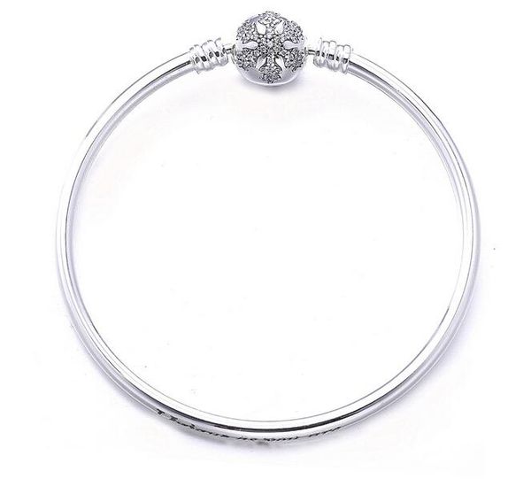 925 Sterling Silver Women Snowflake Bangle Bracelets Logo Stamped Heart Clasp Cubic Zirconia Paved for Pandora European Charms and Bead
925 Sterling Silver Women Snowflake Bangle Bracelets Logo Stamped Heart Clasp Cubic Zirconia Paved for Pandora European Charms and Bead