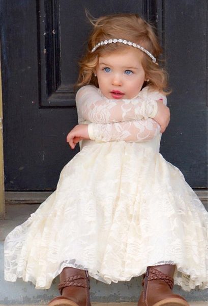 white or ivory long sleeve lace formal custom cute flower girl dress a line floor length little kids party birthday dress 40, White;blue
white or ivory long sleeve lace formal custom cute flower girl dress a line floor length little kids party birthday dress 40, White;blue