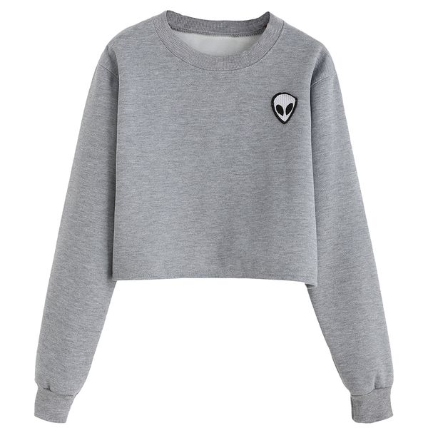 wholesale- alien printed long-sleeved women sweatshirt 2017 new autumn plus velvet hoodie plus size loose casual short sweatshirts crop top, Black
wholesale- alien printed long-sleeved women sweatshirt 2017 new autumn plus velvet hoodie plus size loose casual short sweatshirts crop top, Black