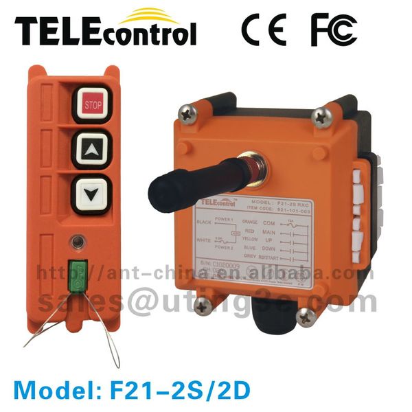 

Wholesale- F21-2S 12V Two-double speed buttons (1 transmitter1 receiver) Industrial remotecontrol/crane remote conrtol/radio remote control