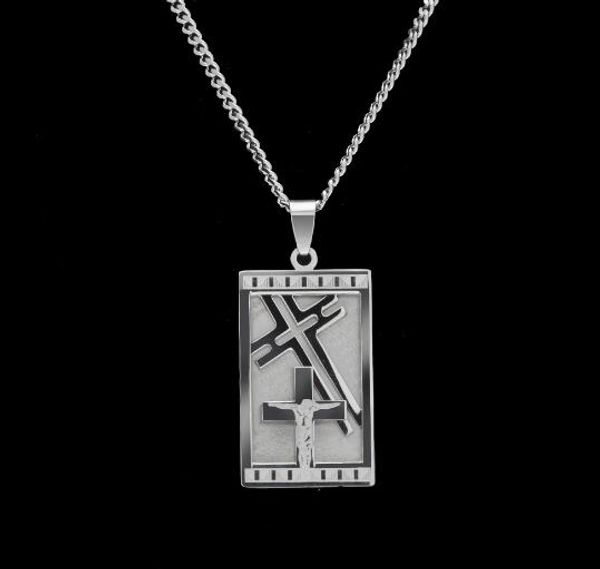 fashion new hiphop stainless steel men's jesus titanium steel tag dog pendant necklace pendant 5cm*2.3cm with 3mm*24inch cuba chain, Silver
fashion new hiphop stainless steel men's jesus titanium steel tag dog pendant necklace pendant 5cm*2.3cm with 3mm*24inch cuba chain, Silver