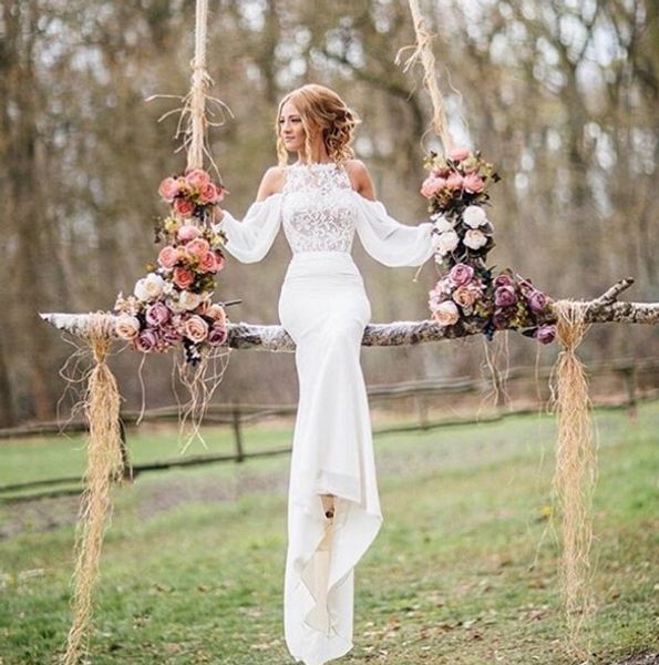 said mahamad wedding gowns high neck lace appliques long sleeve chiffon beach wedding dresses bridal dresses arabic 2017 ba3229, White
said mahamad wedding gowns high neck lace appliques long sleeve chiffon beach wedding dresses bridal dresses arabic 2017 ba3229, White