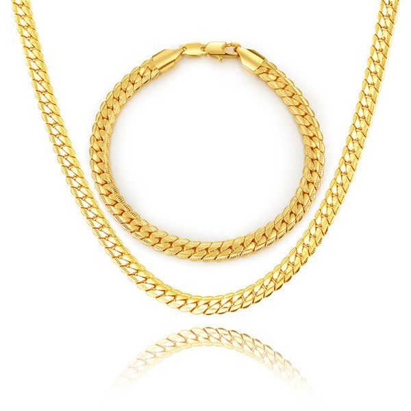 steampunk classic chains set black gun/18k gold/rose gold/platinum plated link chain necklace bracelet fashion men jewelry accessories, Silver
steampunk classic chains set black gun/18k gold/rose gold/platinum plated link chain necklace bracelet fashion men jewelry accessories, Silver