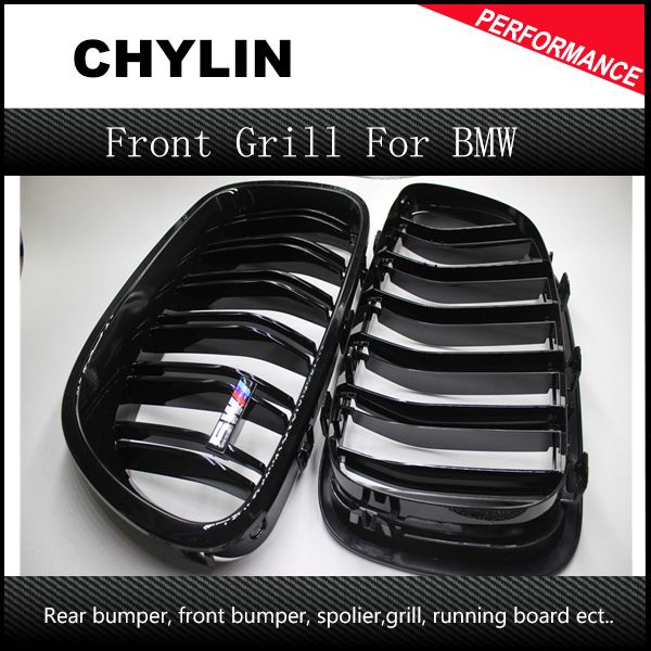 

For BMW F10 5 Series 520i 523i 525i 530i 535i 2010-2014 Glossy Black Dual Slat M5 Style Front Kidney Grille Grill Wholesale D10