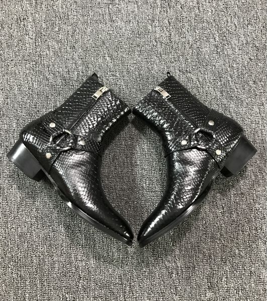 crocodile leather boots new 2019 brand mens slp wyatt western booties ankle shoes zip buckle harness boot hombre, Black 
crocodile leather boots new 2019 brand mens slp wyatt western booties ankle shoes zip buckle harness boot hombre, Black