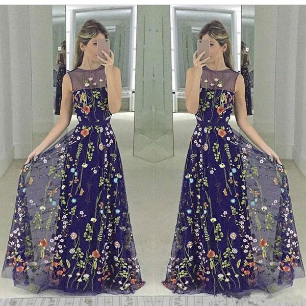 new sheer crew neck lace a line long prom dresses 2017 navy blue embroidery floor length floral party evening dresses custom made, Black
new sheer crew neck lace a line long prom dresses 2017 navy blue embroidery floor length floral party evening dresses custom made, Black