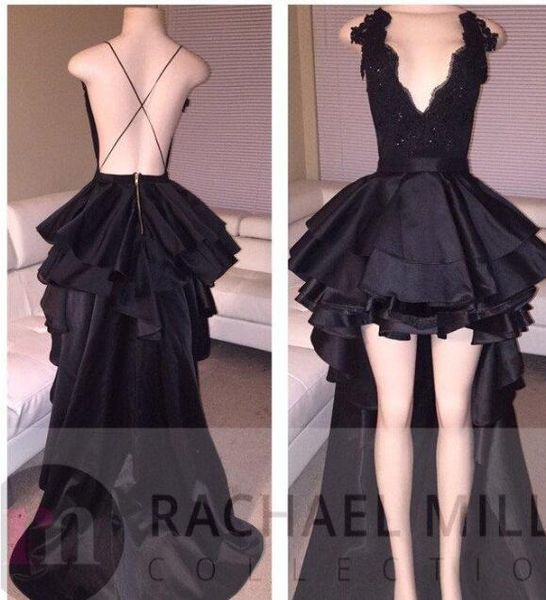 2017 new black high low prom dresses deep v neck backless lace sequins long evening dresses formal party gowns short prom dresses
2017 new black high low prom dresses deep v neck backless lace sequins long evening dresses formal party gowns short prom dresses
