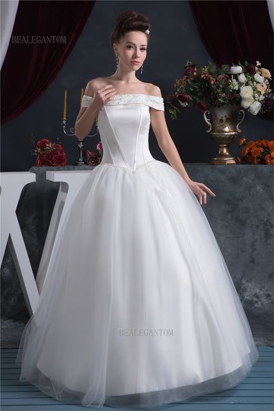 2017 new ball gown wedding dresses with satin organza appliques beaded flowers plus size bridal gowns bm53, White
2017 new ball gown wedding dresses with satin organza appliques beaded flowers plus size bridal gowns bm53, White