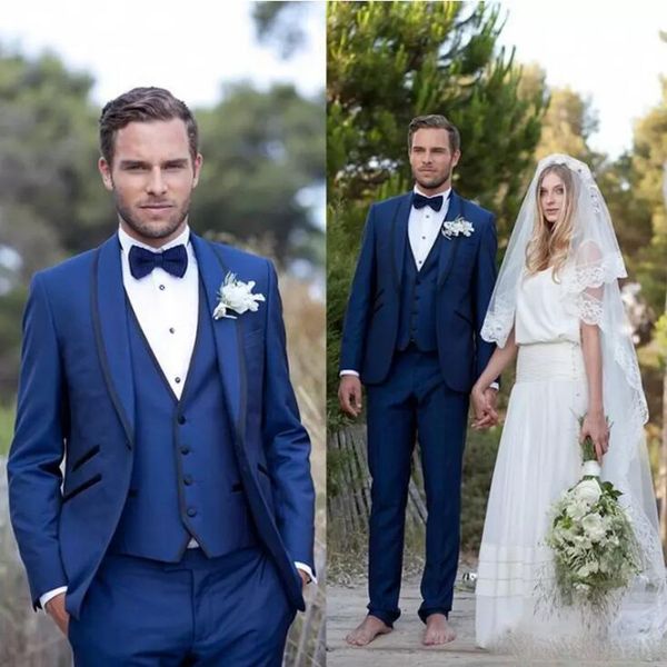 designer blue men wedding planner suits slim fit bridegroom tuxedos groomsmen suit three pieces formal business jackets pants with bow tie, Black;gray
designer blue men wedding planner suits slim fit bridegroom tuxedos groomsmen suit three pieces formal business jackets pants with bow tie, Black;gray