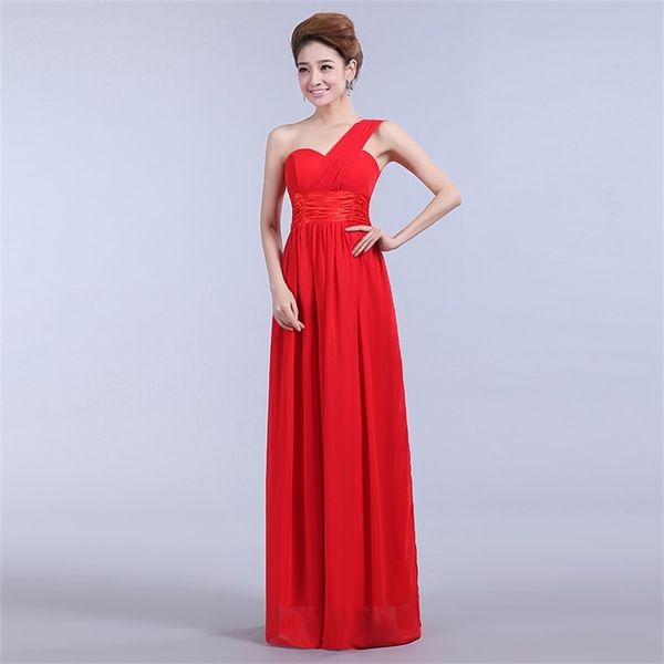 2017 new long bridesmaid dresses for wedding one shoulder chiffon ball prom bride gown simple style party formal dress, Blue;red
2017 new long bridesmaid dresses for wedding one shoulder chiffon ball prom bride gown simple style party formal dress, Blue;red