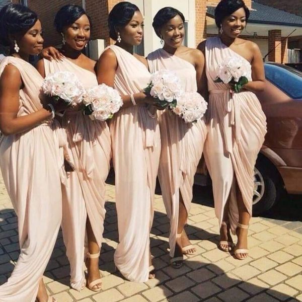 african bridesmaid dresses one shoulder long chiffon pleats pale pink wedding party dress 2017 waist sash maid of honor gowns, White;pink
african bridesmaid dresses one shoulder long chiffon pleats pale pink wedding party dress 2017 waist sash maid of honor gowns, White;pink