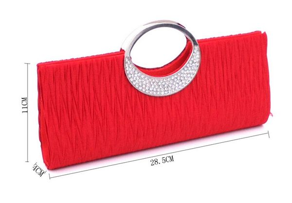 bag with chain gift wedding diamond small evening wrinkled bag a shoulder ladies qahom, Red;black
bag with chain gift wedding diamond small evening wrinkled bag a shoulder ladies qahom, Red;black
