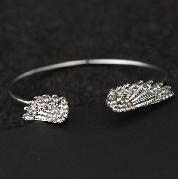 bangle fashion angles wing delicated rhinestoned open bracelets silver tone bracelet cuff bangle womens gift idea bangle cuffs, Black
bangle fashion angles wing delicated rhinestoned open bracelets silver tone bracelet cuff bangle womens gift idea bangle cuffs, Black