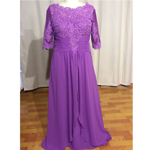 scalloped plus size mother of the bride dress 3/4 sleeve purple real image lace chiffon new formal gowns custom size draped, Black;red
scalloped plus size mother of the bride dress 3/4 sleeve purple real image lace chiffon new formal gowns custom size draped, Black;red